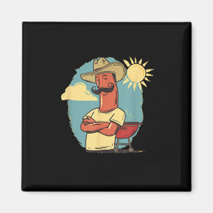 Funny Weenie Face In Bbq Season For Hotdogs Lovers Magnet