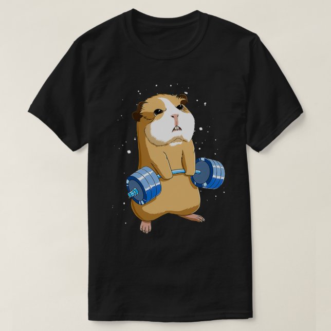 Funny Weight Lifting Fitness Gym Guinea Pig  T-Shirt (Design Front)