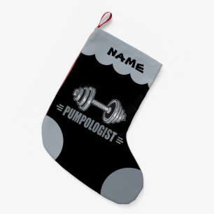 Funny Weightlifting Body Building Small Christmas Stocking