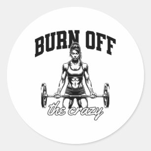 Funny Weightlifting Bodybuilding Power Lifting Say Classic Round Sticker