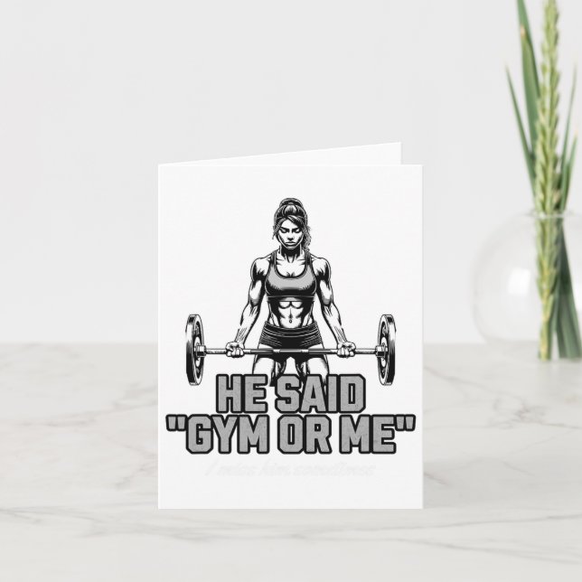 Funny Weightlifting Bodybuilding Saying For Women  Card (Front)