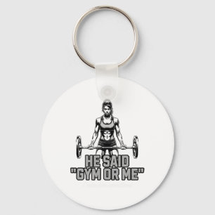 Funny Weightlifting Bodybuilding Saying For Women Key Ring