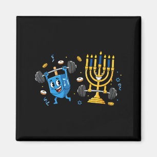 Funny Weightlifting Gym Dreidel Menorah Hanukkah W Magnet