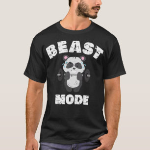 Funny Weightlifting Gym Panda Beast Workout T-Shirt