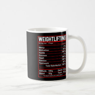 Funny Weightlifting Nutrition Facts Bodybuilding Coffee Mug