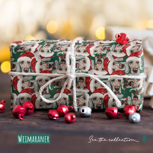 Funny Weimaraner Christmas Pattern Wrapping Paper (Creator Uploaded)