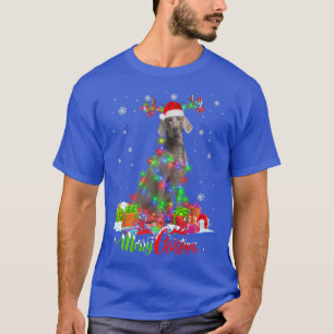 Funny Weimaraner Dog Merry Christmas Party Family T-Shirt