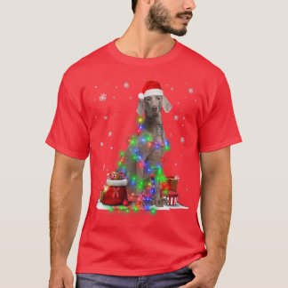 Funny Weimaraner Dog Tree Christmas Lights Xmas Pa T-Shirt
