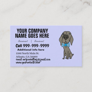 Funny Weimaraner Dog wearing Bow Tie Business Card