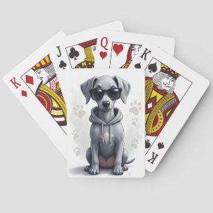 Funny Weimaraner Kawaii Dog Playing Cards
