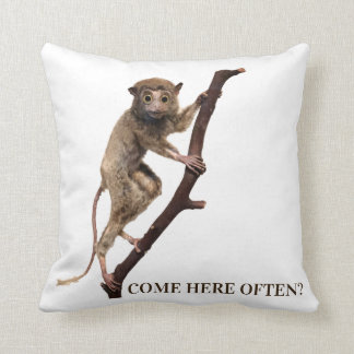 Funny Weird Taxidermy Monkey Lemur | Big Eyes Cushion
