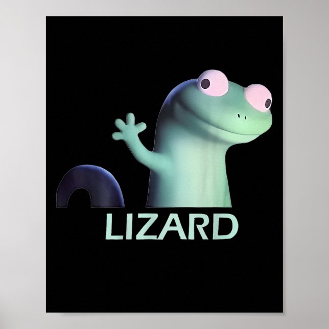 Funny Weirdcore Animal Women Men Lizard Lizard Liz Poster (Front)