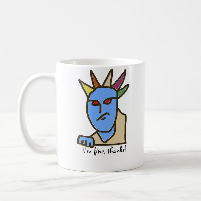 Funny WEIRDOS Annoyed Cartoon Coffee Mug (Left)