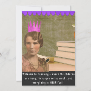 Funny Welcome Teacher Vintage Woman Card
