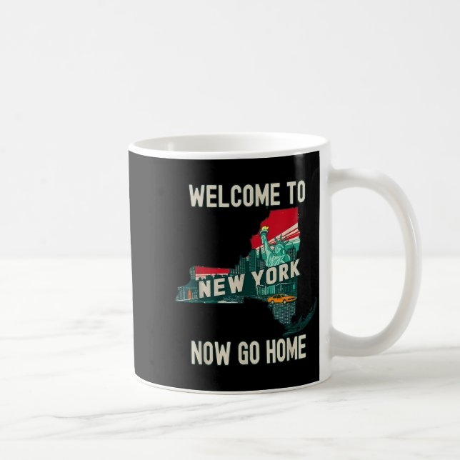 Funny Welcome To New York Retro Design, Funny New  Coffee Mug (Right)