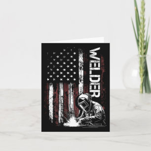 Funny Welder Apparel Mif Vintage Usa American Flag Card