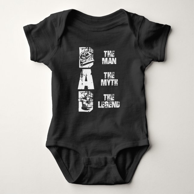 Funny Welding Dad Man Myth Legend Father Welder Baby Bodysuit (Front)