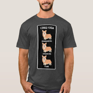 Funny Welsh Corgi Yoga Silly Pet Owner Joke Plank T-Shirt
