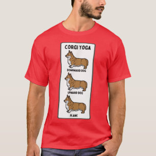 Funny Welsh Corgi Yoga Silly Pet Owner Joke Plank T-Shirt