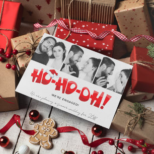 Funny We're Engaged Photo Christmas Holiday Postcard