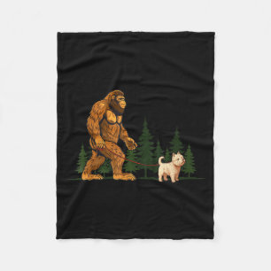 Funny West Highland White Terrier Westie Bigfoot D Fleece Blanket