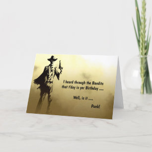 Funny Western Cowboy Birthday Card