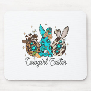 Funny Western Easter Day Cute Bunny Cowgirl Easter Mouse Pad