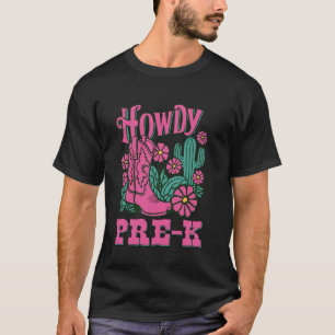 Funny Western Howdy Pre K Cowboy Teacher Kid Back T-Shirt