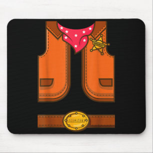 Funny Western Sheriff Halloween Cowboy Vest Simple Mouse Pad