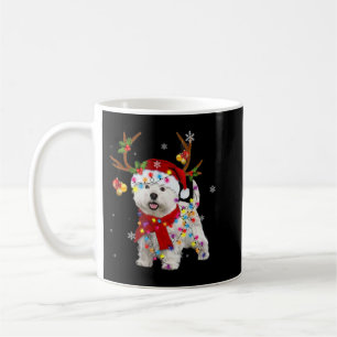 Funny Westie Christmas Tee Reindeer Christmas Ligh Coffee Mug