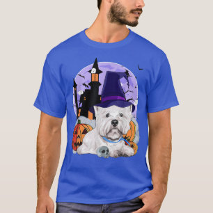 Funny Westie Dog Halloween Witch Pumpkin T-Shirt