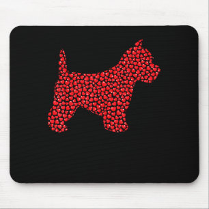 Funny Westie Dog Lover Hearts Love Westie Valentin Mouse Pad
