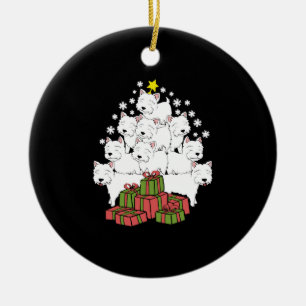 Funny Westie Xmas Tree Christmas Ceramic Ornament