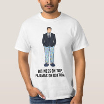 Funny WFH "Business on Top" Graphic T-Shirt