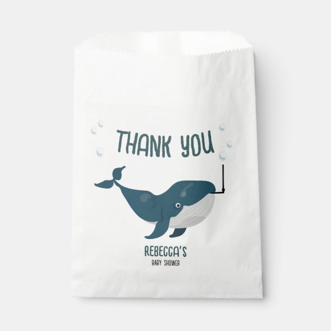 Funny whale baby shower Favour Bags (Front)