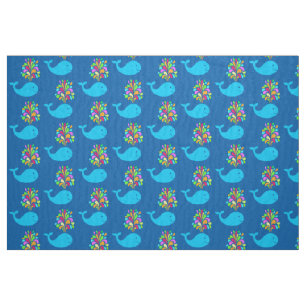 Funny whale fabric