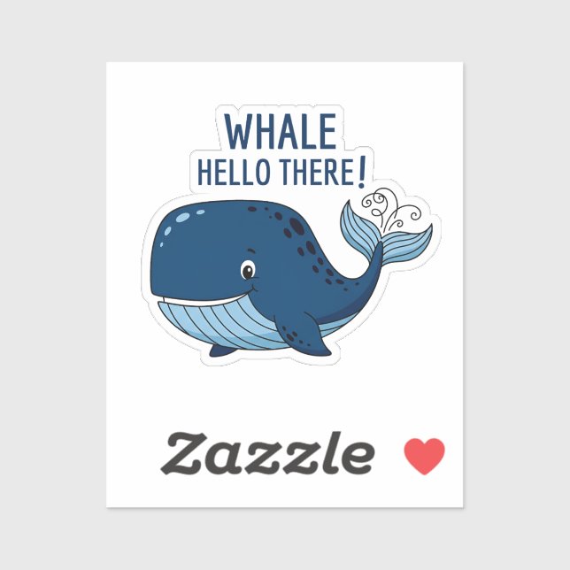 Funny Whale Hello There Pun Cute Ocean Animal (Sheet)