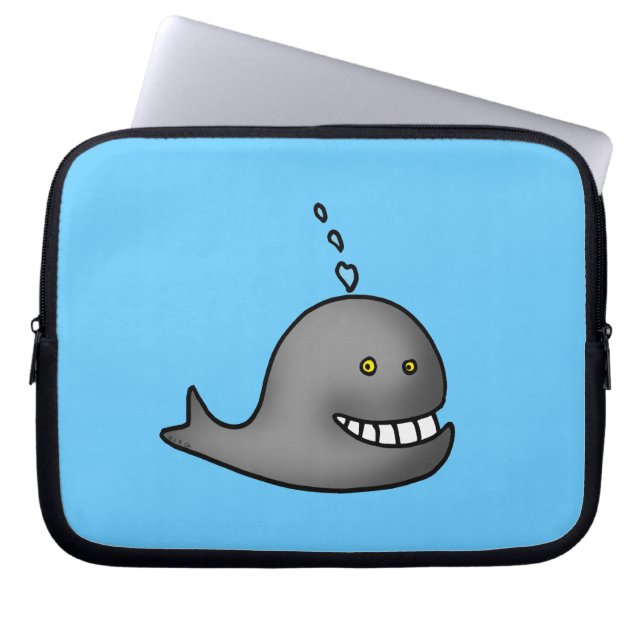 Funny whale laptop sleeve (Front)