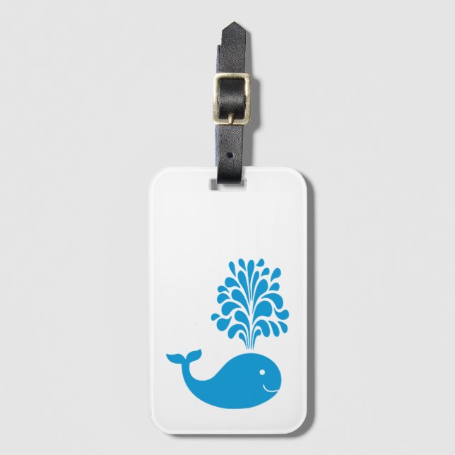 Funny whale luggage tag (Front Vertical)