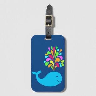 Funny whale luggage tag