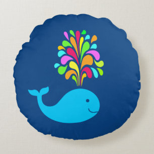 Funny whale round cushion