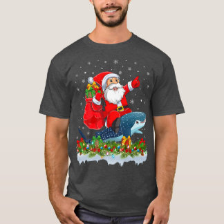 Funny Whale Shark Lover Santa Riding Whale Shark C T-Shirt