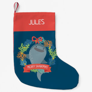 Funny Whale Shark Name Small Christmas Stocking