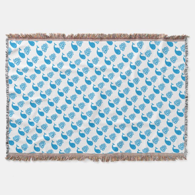 Funny whale throw blanket (Front)