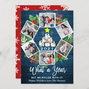 Funny What a Year Christmas Tree 6 PHOTO Holiday Card