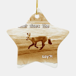 funny what does the fox say ceramic tree decoration