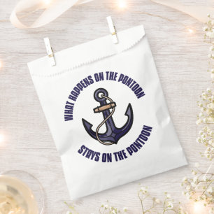 Funny What Happens on the Pontoon Vacation Trip Favour Bag