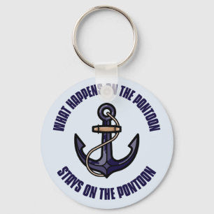 Funny What Happens on the Pontoon Vacation Trip Key Ring