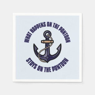 Funny What Happens on the Pontoon Vacation Trip Napkin
