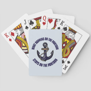 Funny What Happens on the Pontoon Vacation Trip Playing Cards